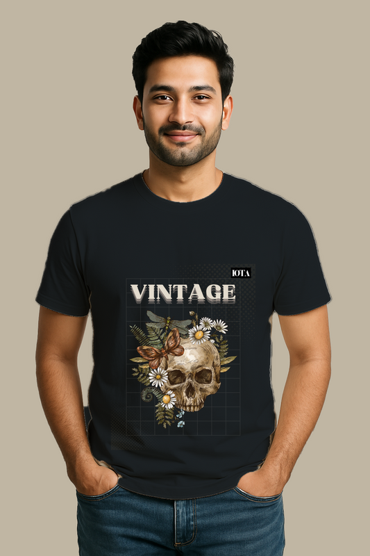 VINTAGE | Male Classic Crew T-Shirt | Dark Colors |